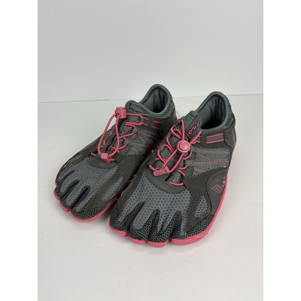 Fila Skeletoes Womens Barefoot Shoes Sz 8 Gray Pink Sneakers Running Beach Water